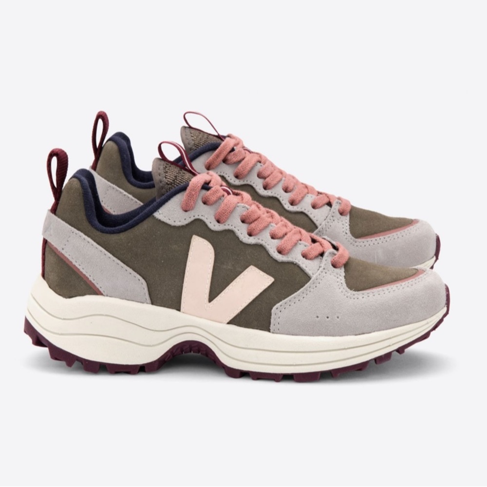 Veja™ Suede Venturi Sneakers, Green & Pink, Sz 38
